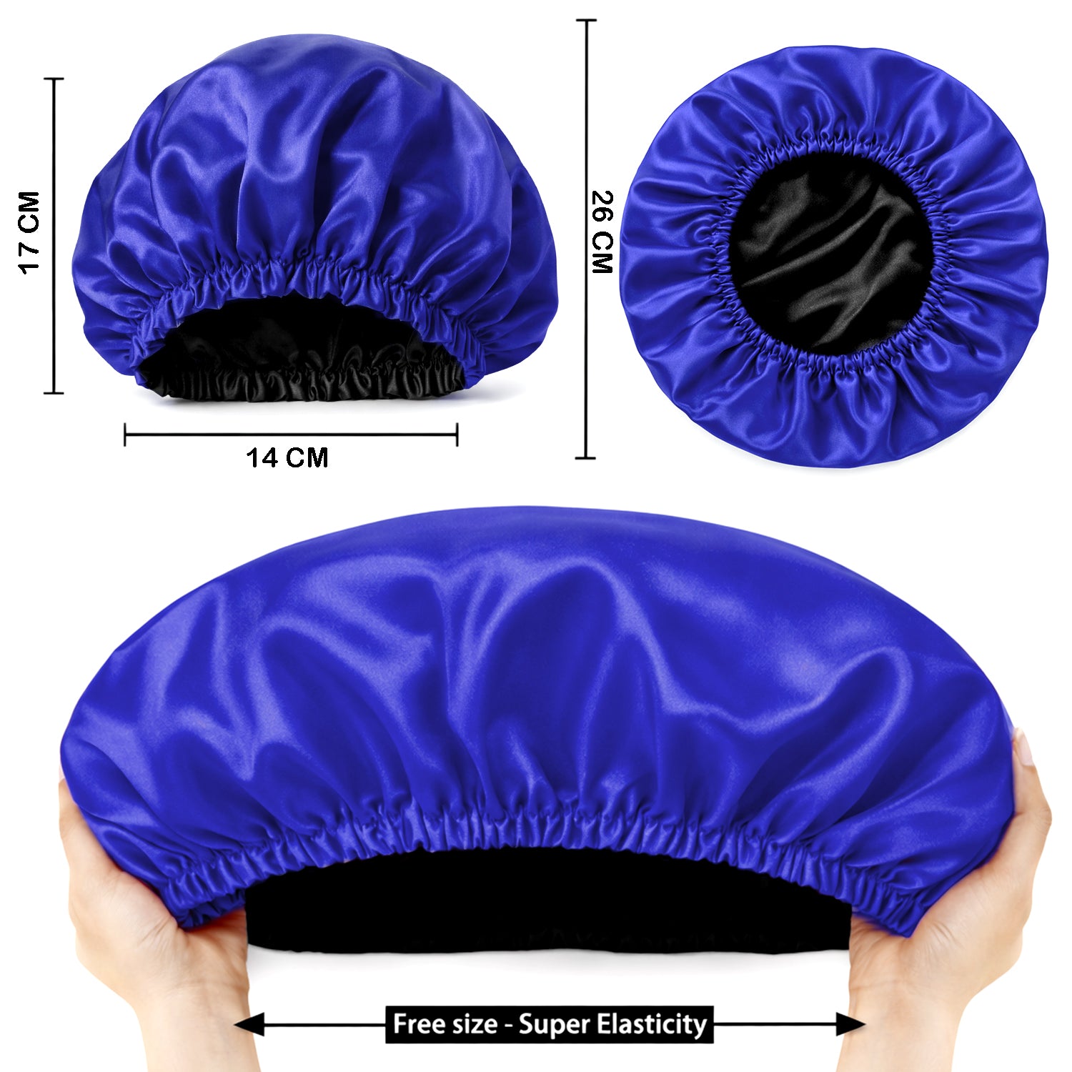 Hair Bonnet, Double Layer Satin Design, Anti-Frizz Sleeping Cap, Clean Care