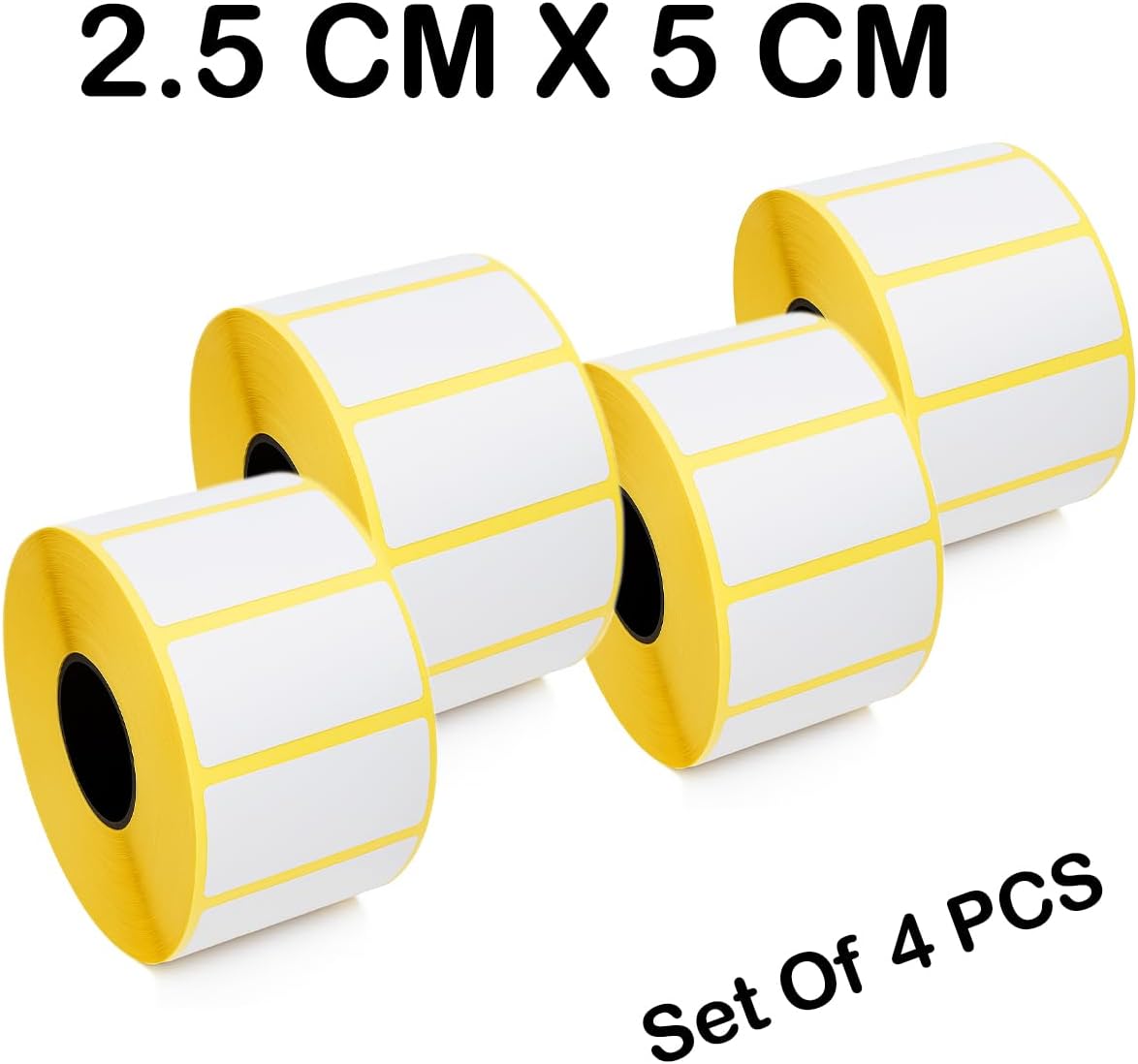 Labels, Set Of 4 Roll Size 2.5 CM X 5 CM, Easy Peel & Labeling for Easy Kit