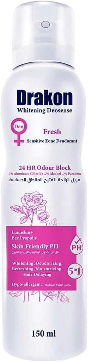 Deodorant, Whitening Deosense, 24 HR Odour Block, 150 with Practical Design