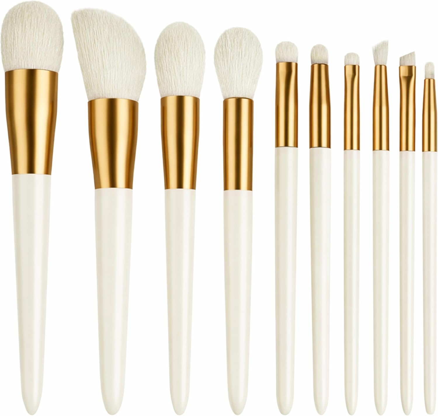 Makeup Brush Set With Bag, Set Of 10 Pieces, For Makeup & Foundation