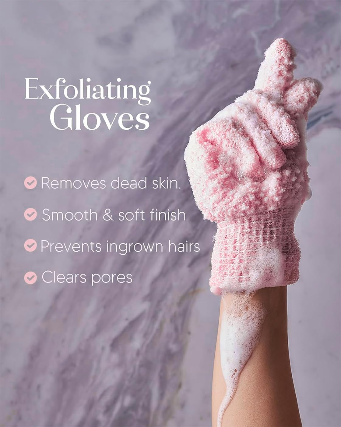 Exfoliating Body Scrub Gloves, Improves Circulation & Skin for Everyday Use