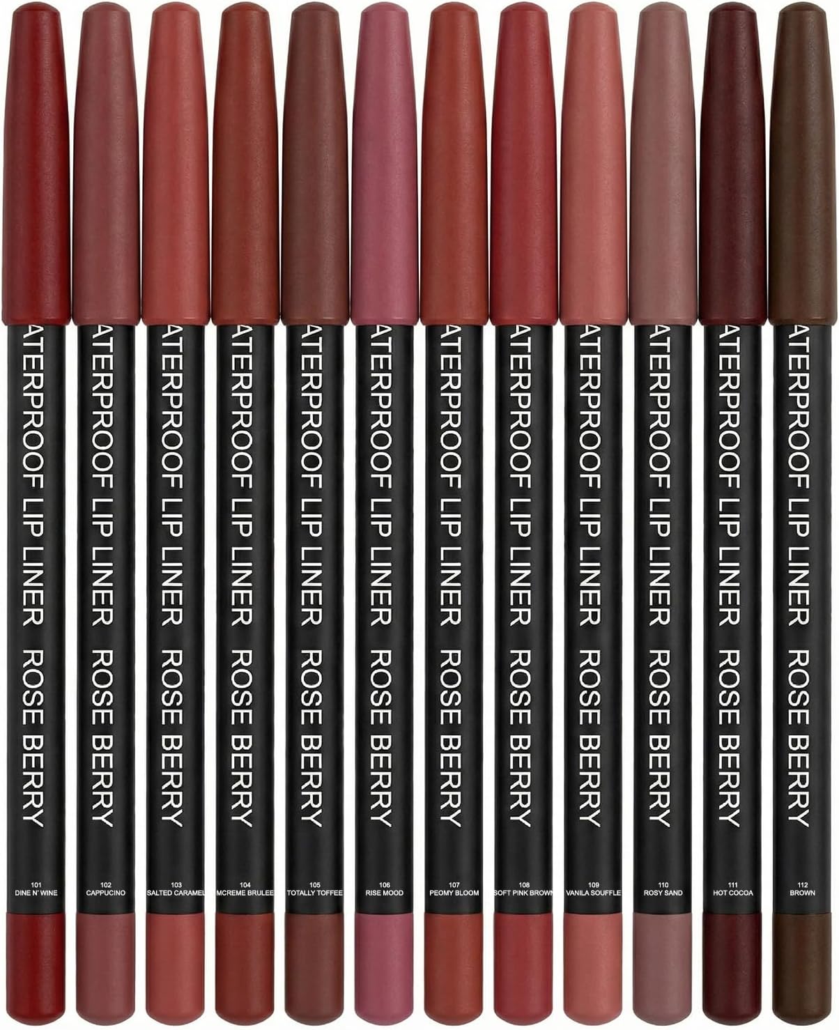 Lip Liner, Waterproof Lipliner, 12 PCS Kit for Clean Modern, Model RBL15005