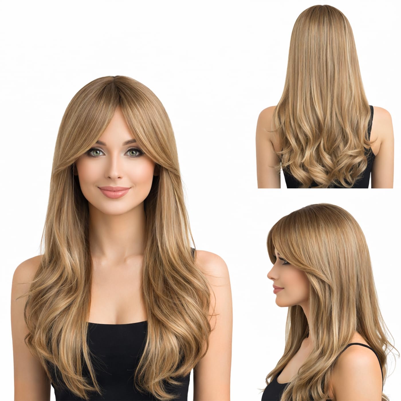 Natural Look Hair Wig, 60 CM Length, Breathable Cap Design