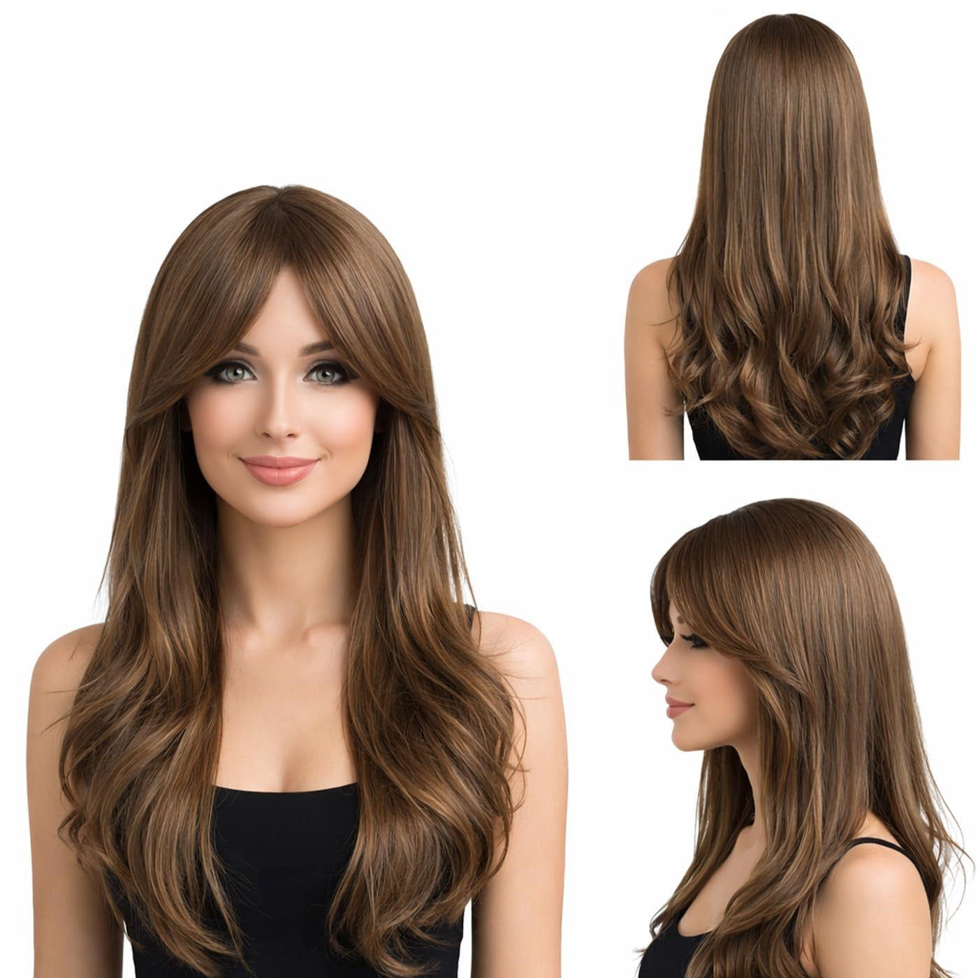 Natural Look Hair Wig, 60 CM Length, Breathable Cap Design