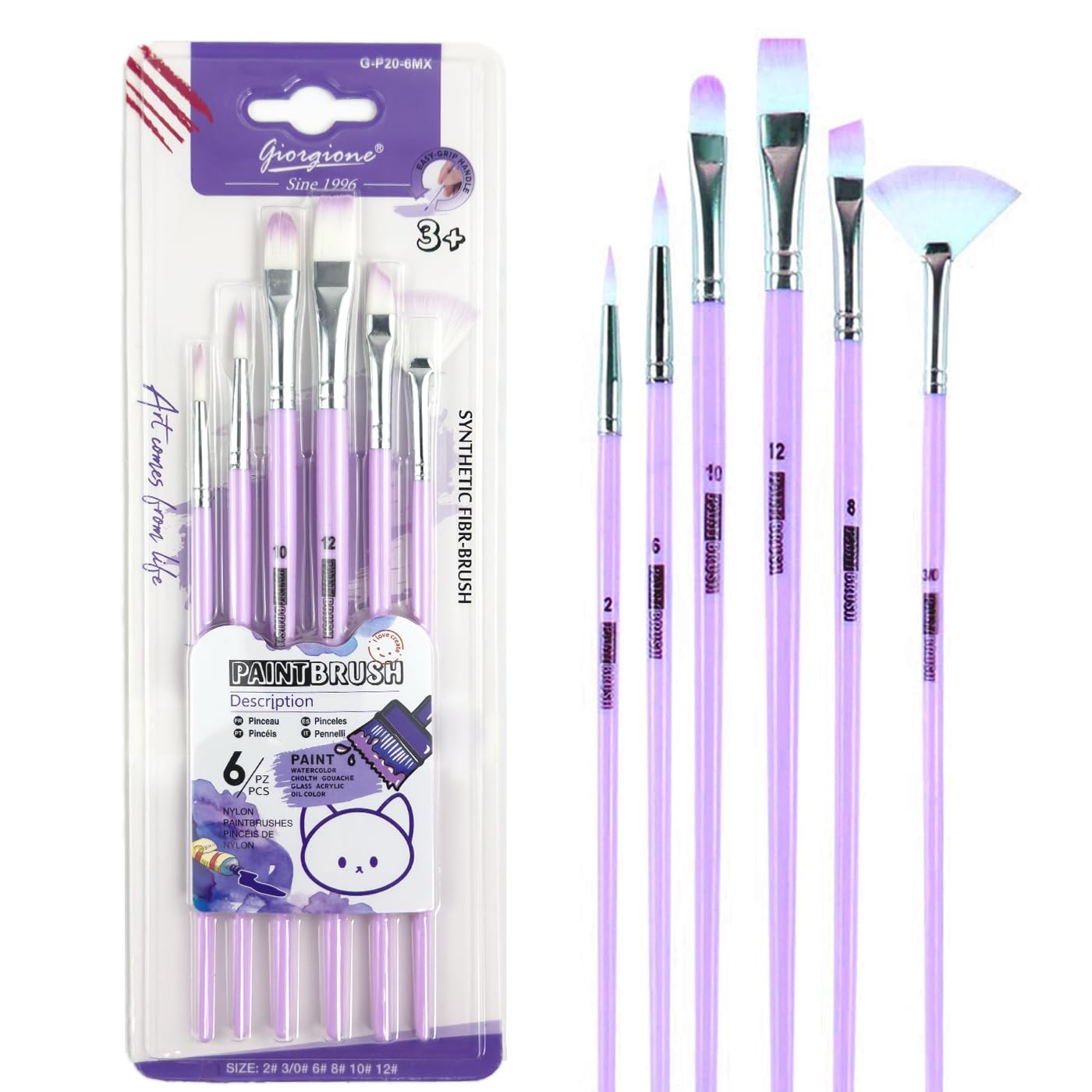 Paint Brush Set, Multi-Shape Brushes, Acrylic, Watercolor for Daily Routine