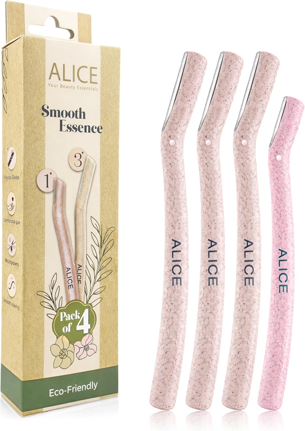 Hair Removal Razor, Pack Of 4, Smooth Essence, Precise Blades for Clean Kit