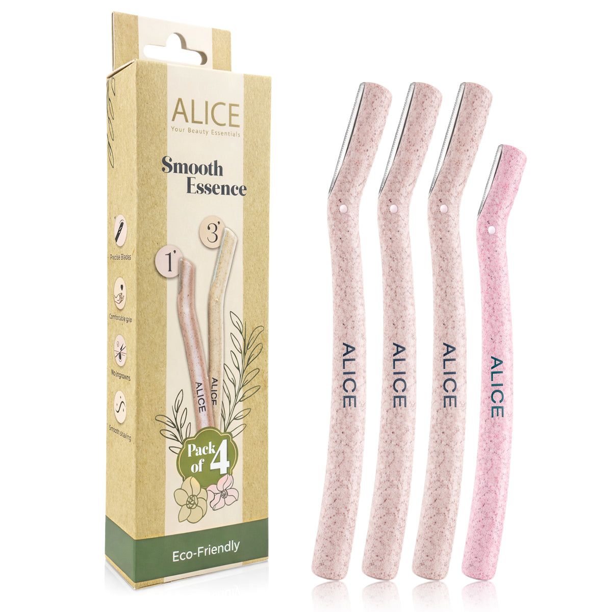 Hair Removal Razor, Pack Of 4, Smooth Essence, Precise Blades for Clean Kit