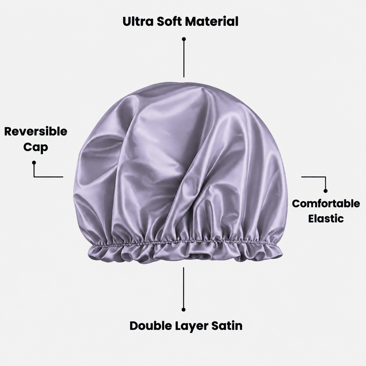 Hair Bonnet, Double Layer Satin Design, Anti-Frizz Sleeping Cap, Clean Care