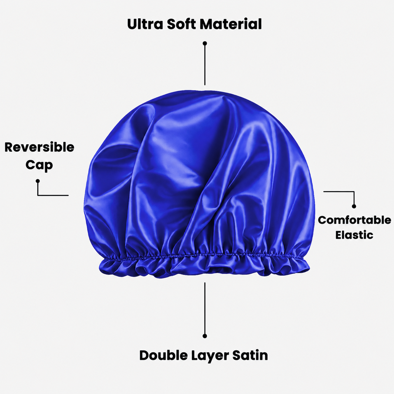Hair Bonnet, Double Layer Satin Design, Anti-Frizz Sleeping Cap, Clean Care