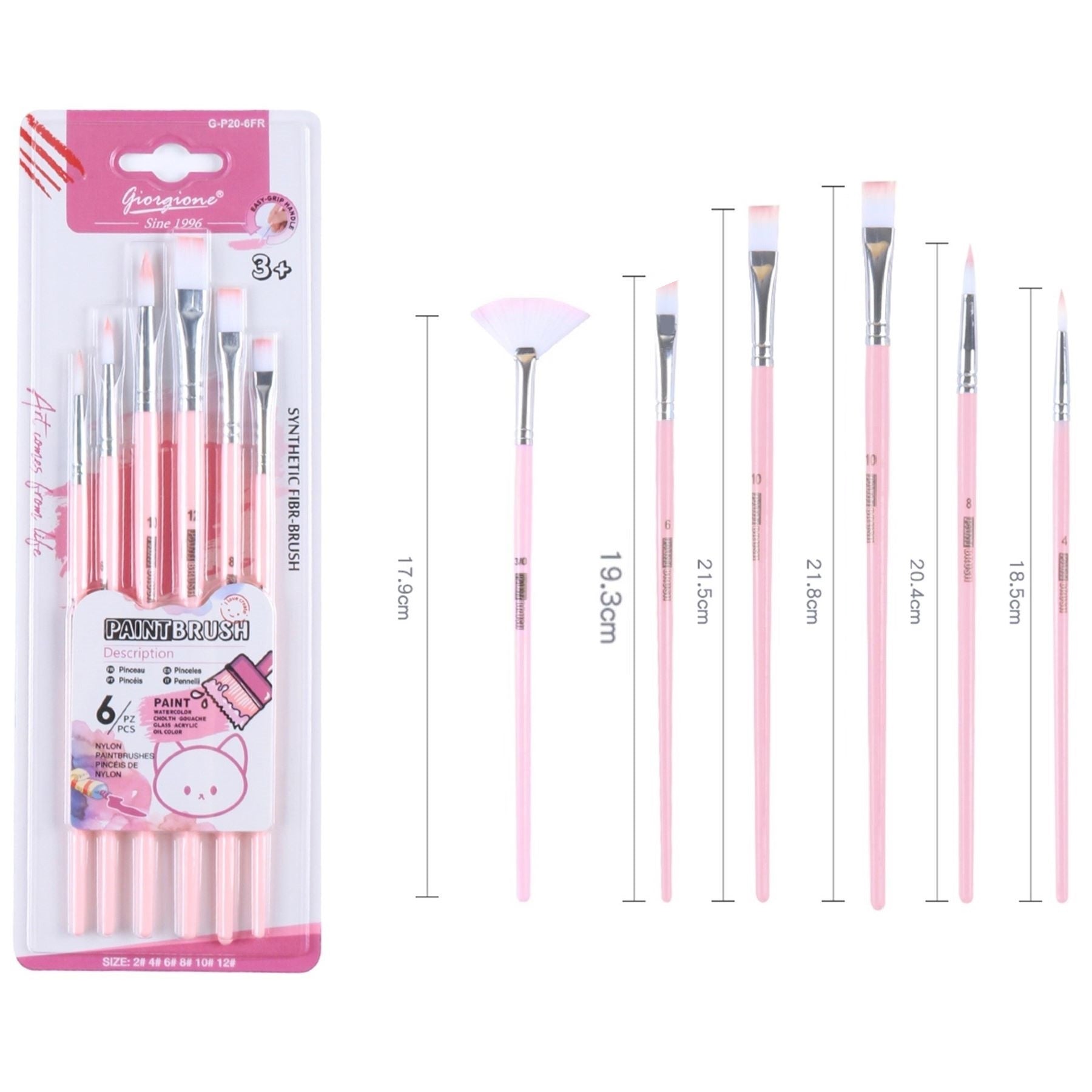 Paint Brush Set, Multi-Shape Brushes, Acrylic, Watercolor for Daily Routine