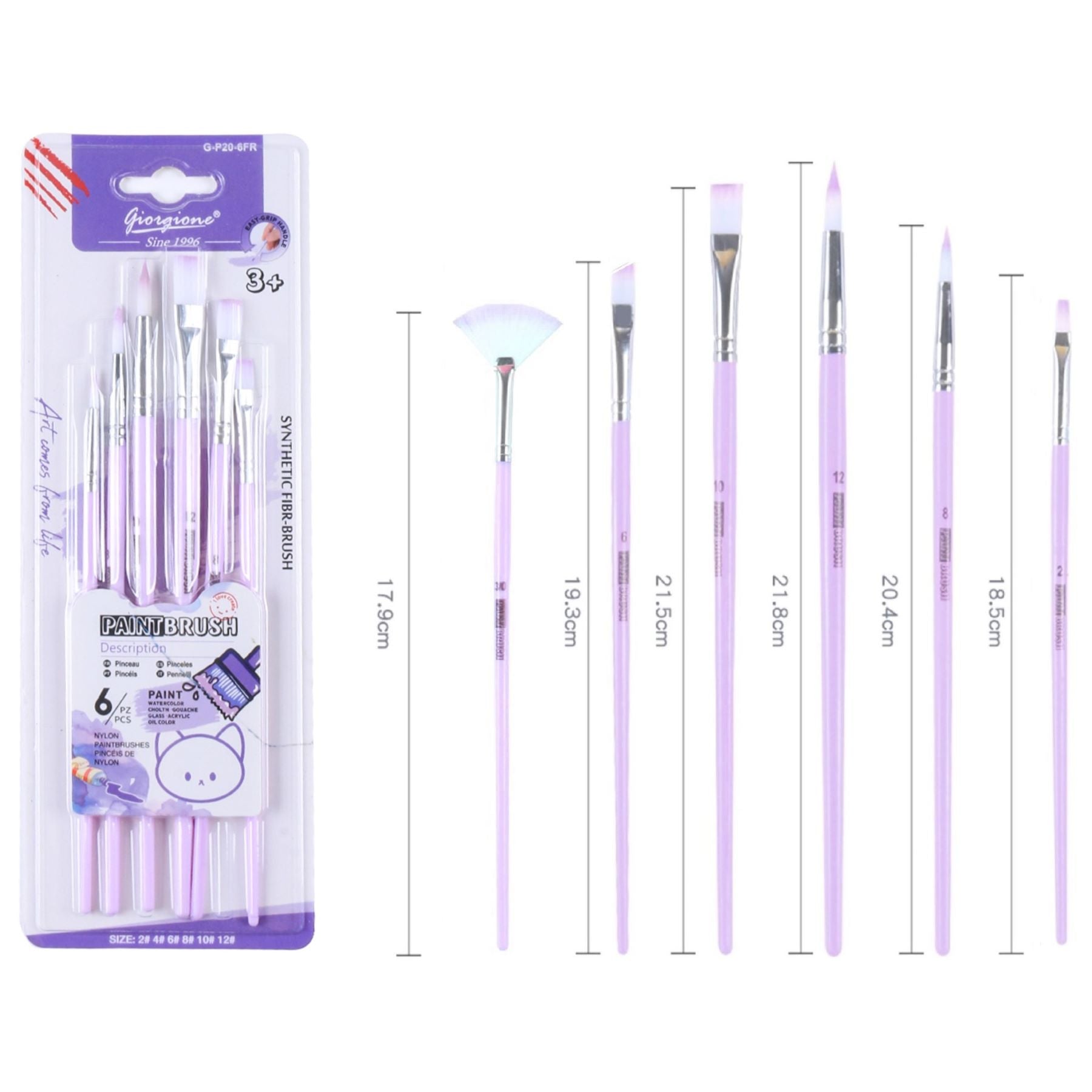 Paint Brush Set, Multi-Shape Brushes, Acrylic, Watercolor for Daily Routine