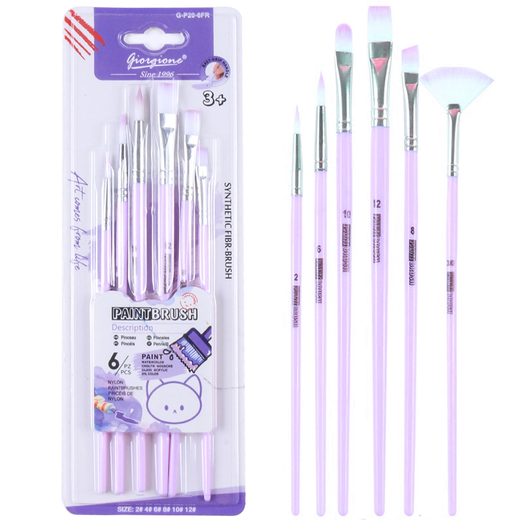 Paint Brush Set, Multi-Shape Brushes, Acrylic, Watercolor for Daily Routine