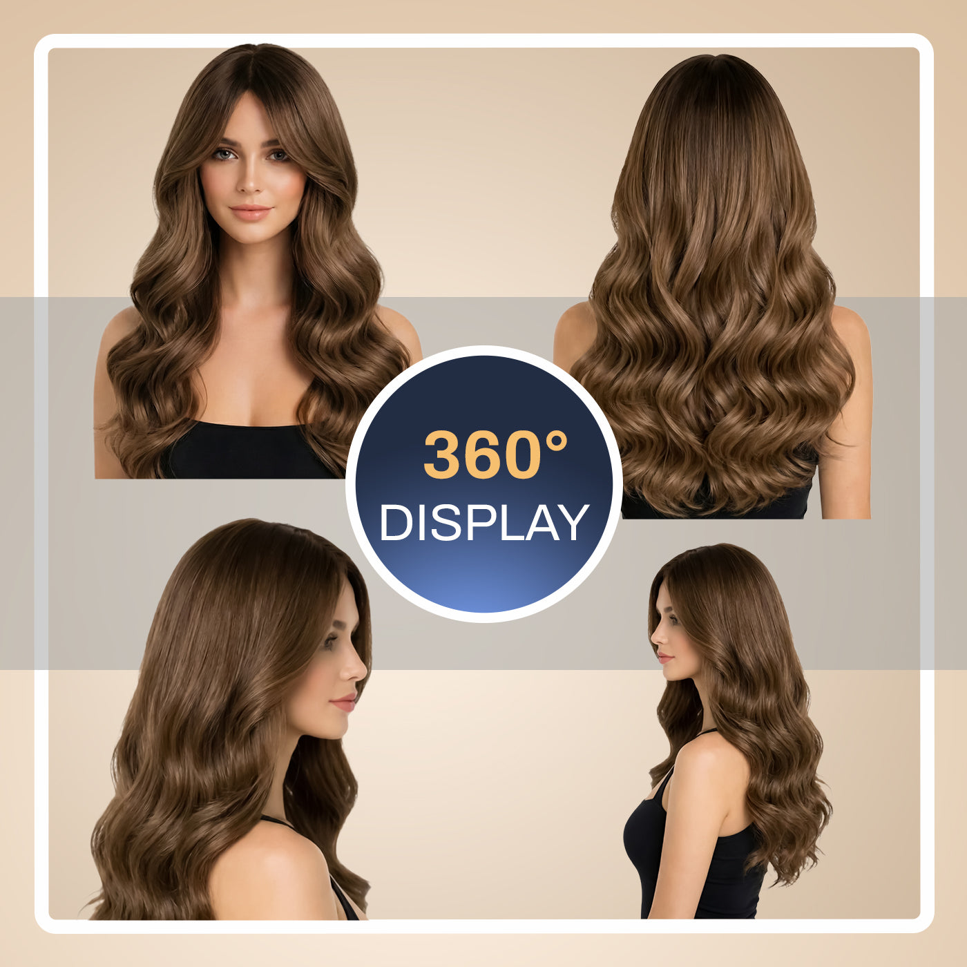 Natural Look Hair Wig, 60 CM Length, Breathable Cap Design