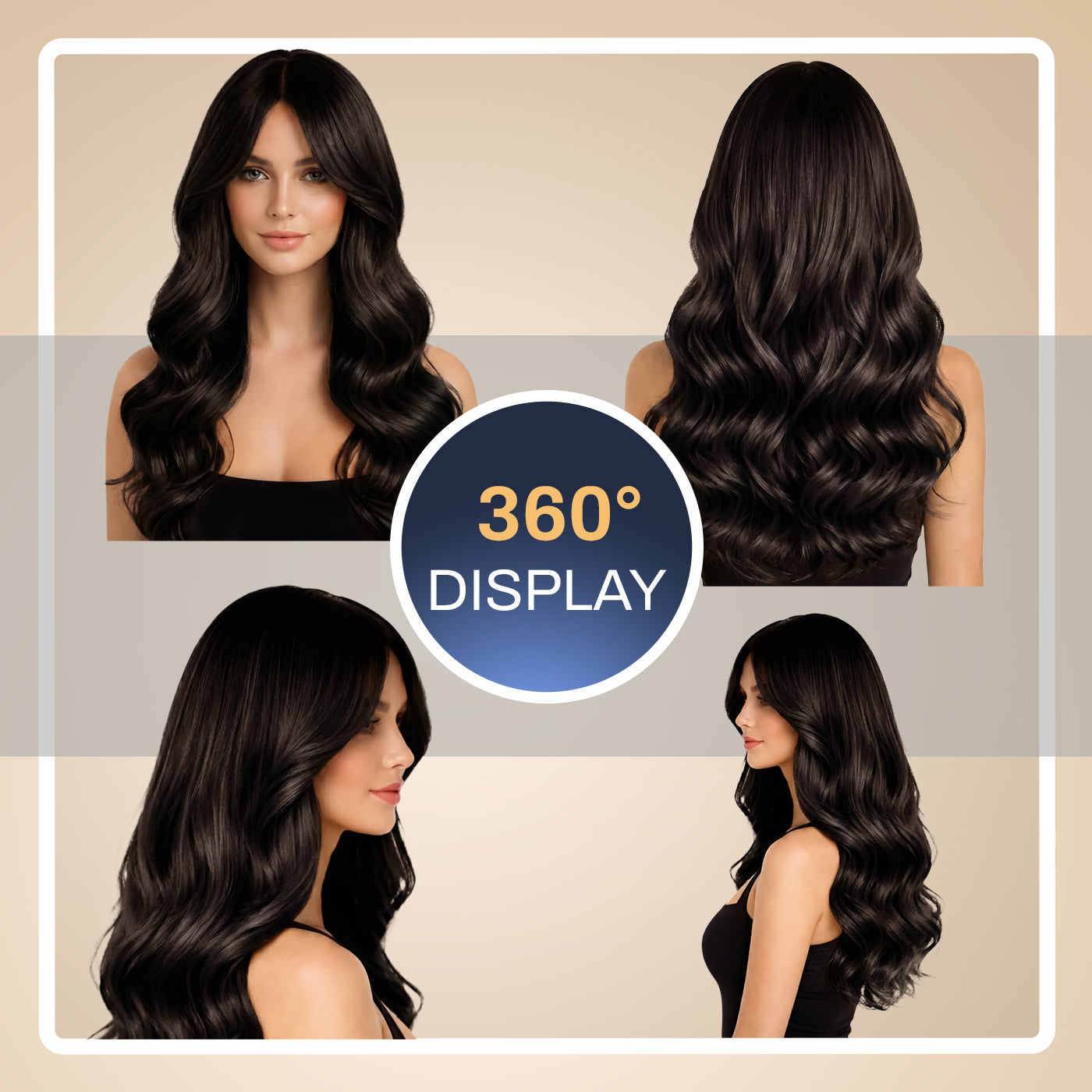 Natural Look Hair Wig, 60 CM Length, Breathable Cap Design