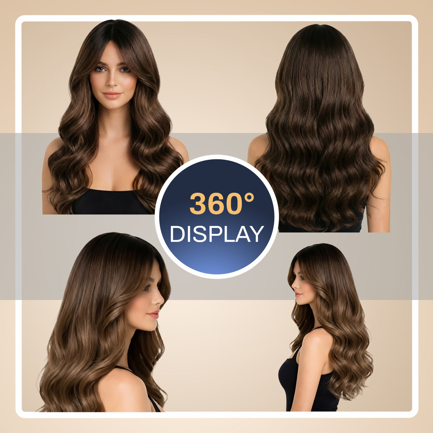 Natural Look Hair Wig, 60 CM Length, Breathable Cap Design