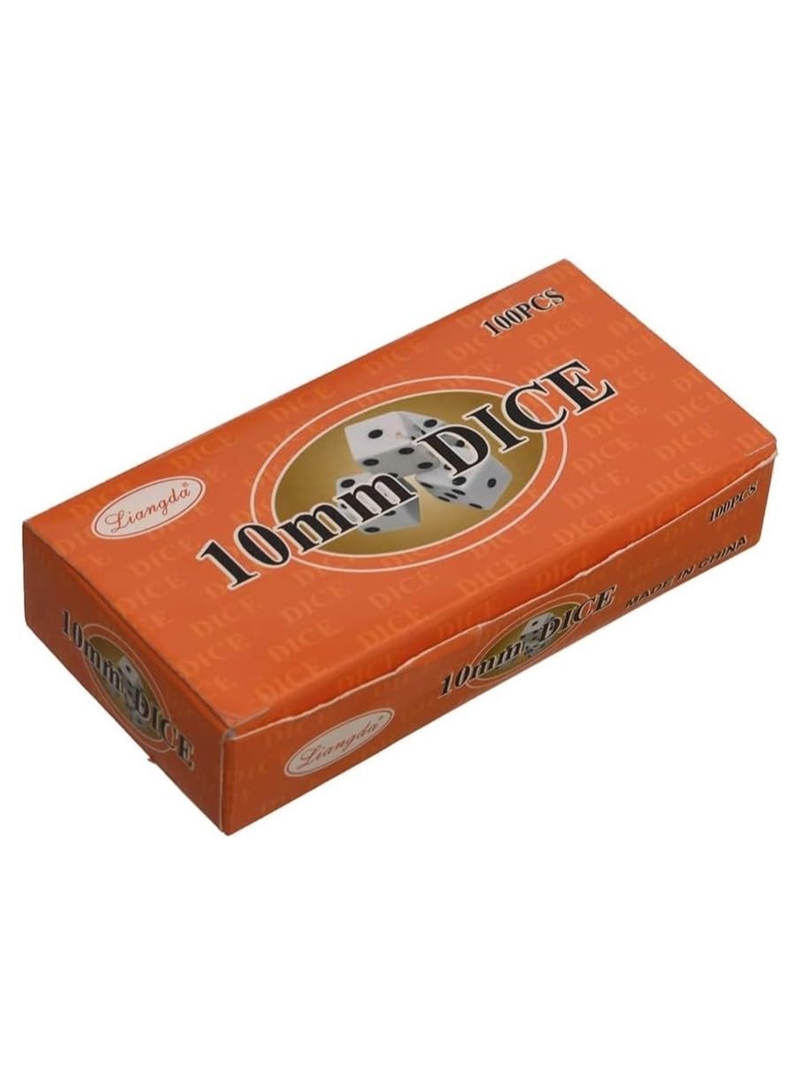 Dice Set, Black & White, 10MM, School and Office Essential, Model 10#