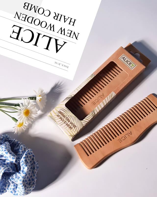 Hair Comb, Made from Natural Wood - Anti-Frizz for Clean Daily Care at Home