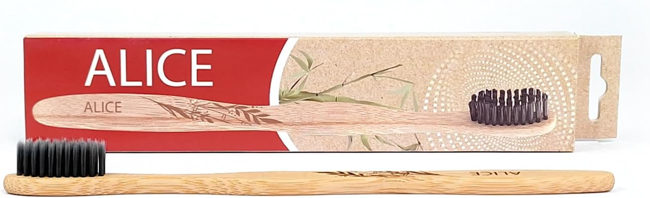 Bamboo Charcoal Toothbrush, Natural Bamboo Handle, Eco Friendly, Clean Care
