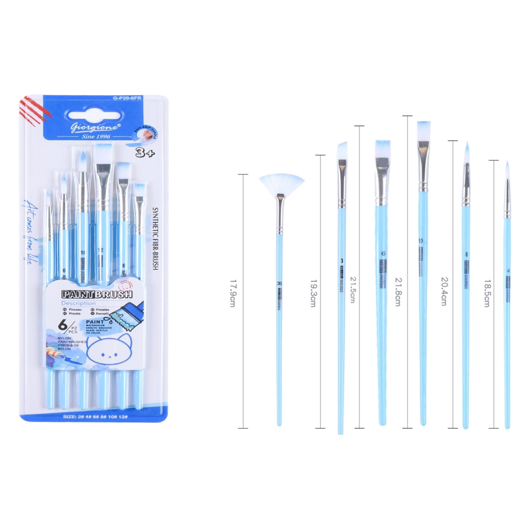 Paint Brush Set, Multi-Shape Brushes, Acrylic, Watercolor for Daily Routine
