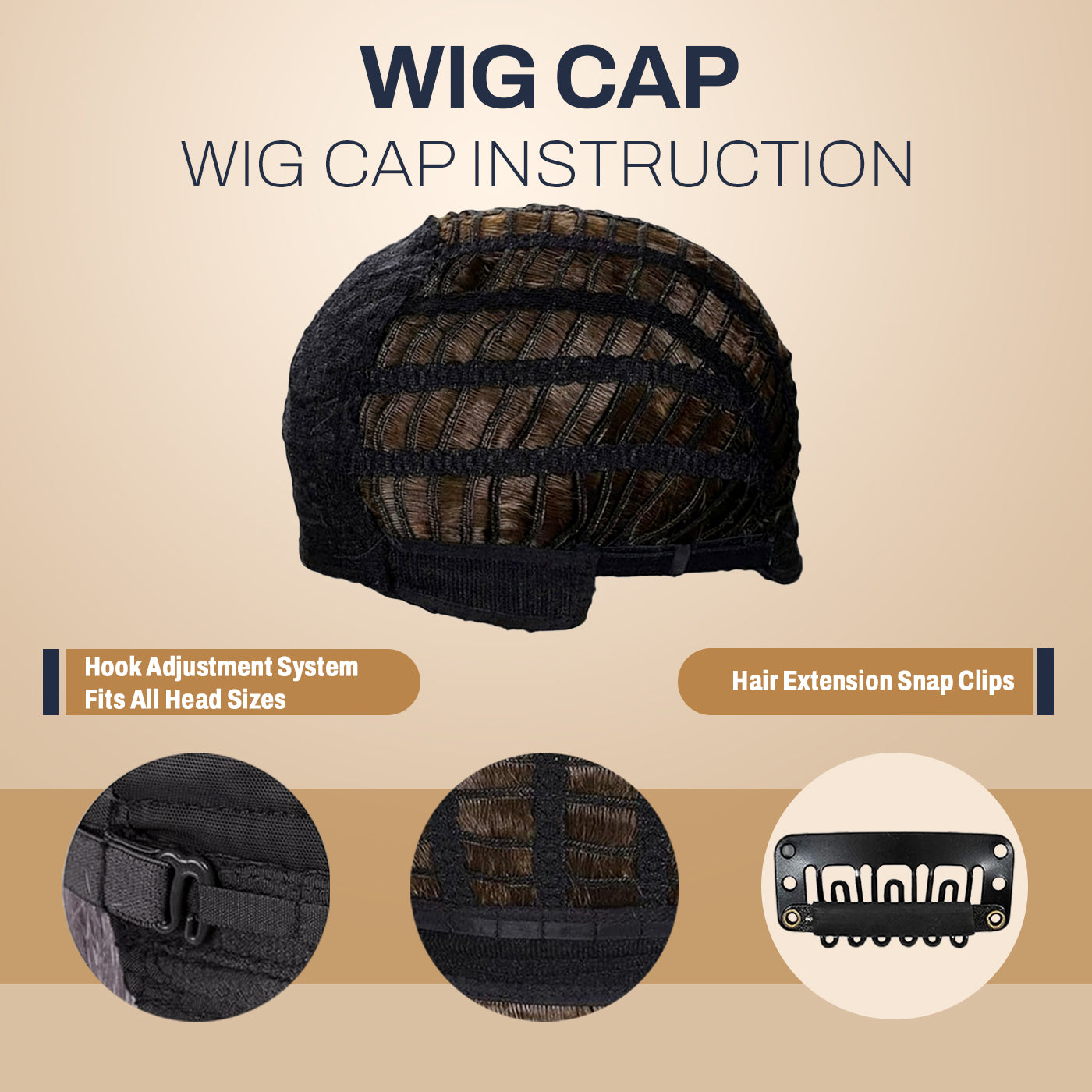 Natural Look Hair Wig, 60 CM Length, Breathable Cap Design
