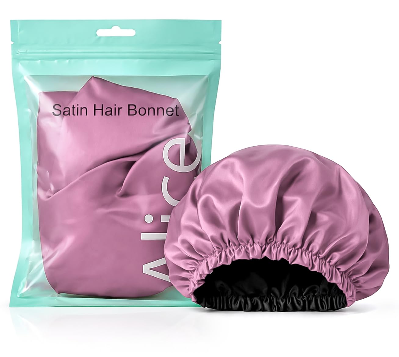 Hair Bonnet, Double Layer Satin Design, Anti-Frizz Sleeping Cap, Clean Care