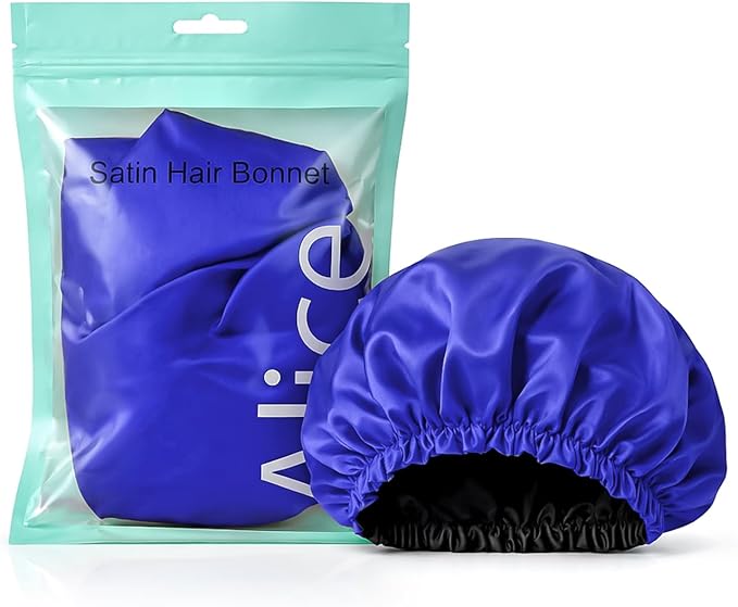 Hair Bonnet, Double Layer Satin Design, Anti-Frizz Sleeping Cap, Clean Care