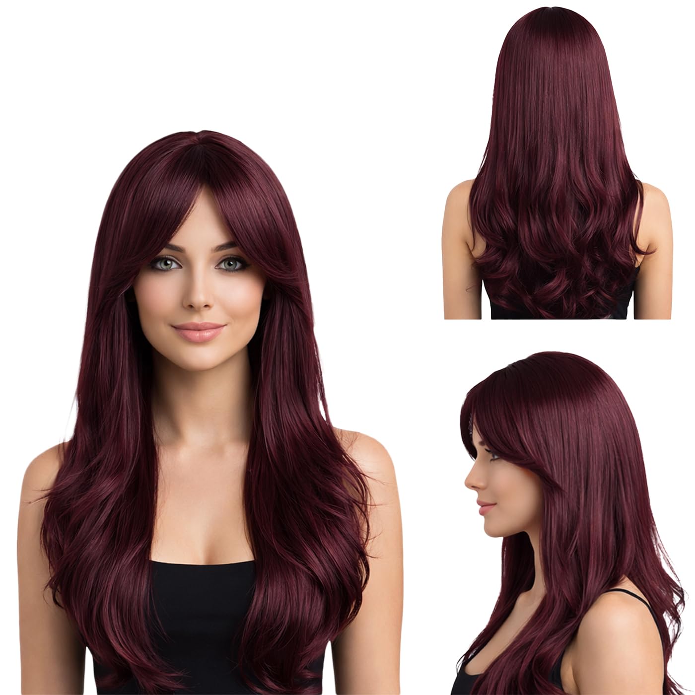 Natural Look Hair Wig, 60 CM Length, Breathable Cap Design