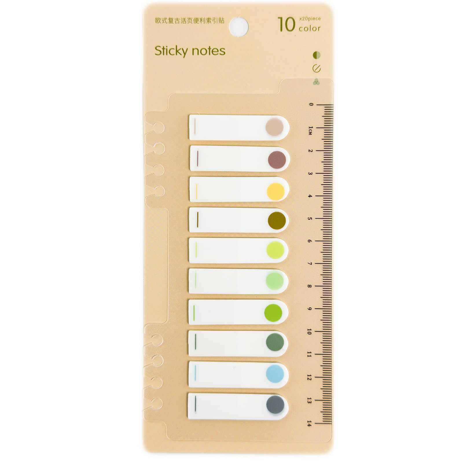 Sticky Notes Memo Pad, Set Of 20 Sheet X 10 Color, Suitable For, Clean Care