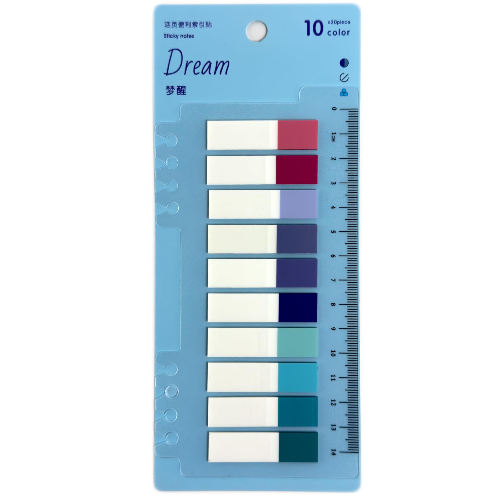Sticky Notes Memo Pad, Set Of 20 Sheet X 10 Color, Suitable For, Clean Care