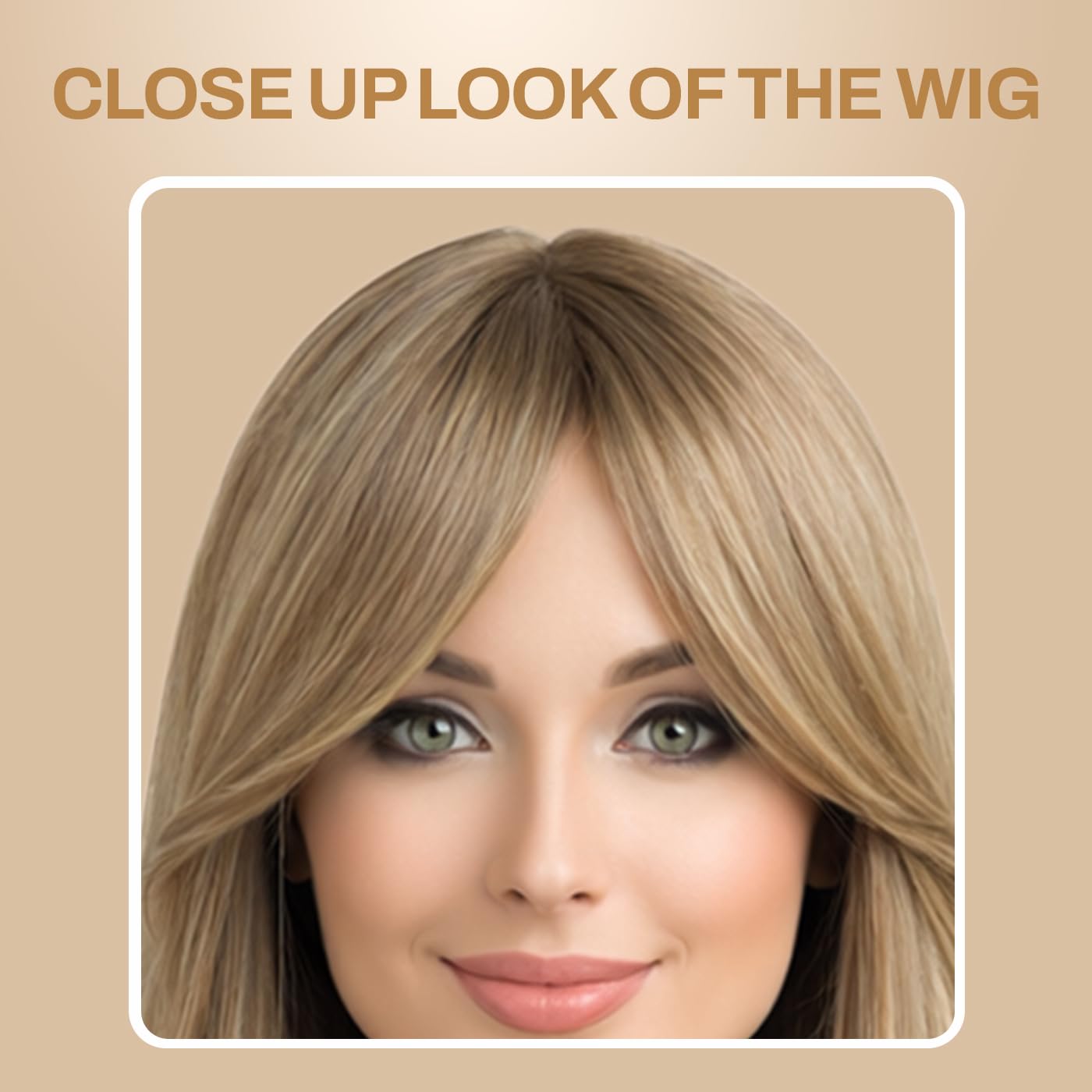 Natural Look Hair Wig, 60 CM Length, Breathable Cap Design