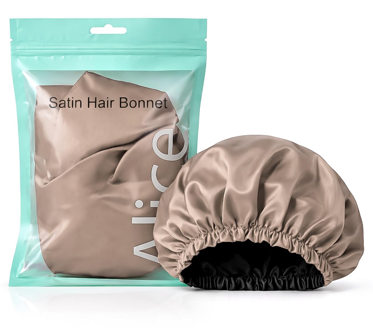 Hair Bonnet, Double Layer Satin Design, Anti-Frizz Sleeping Cap, Clean Care