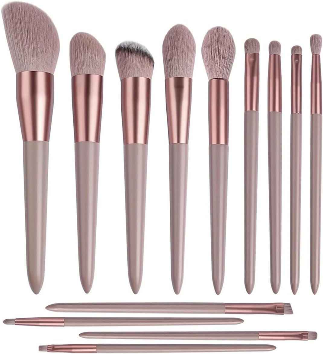 Makeup Brush Set With Bag, Set Of 13 Pieces, For Makeup & Foundation