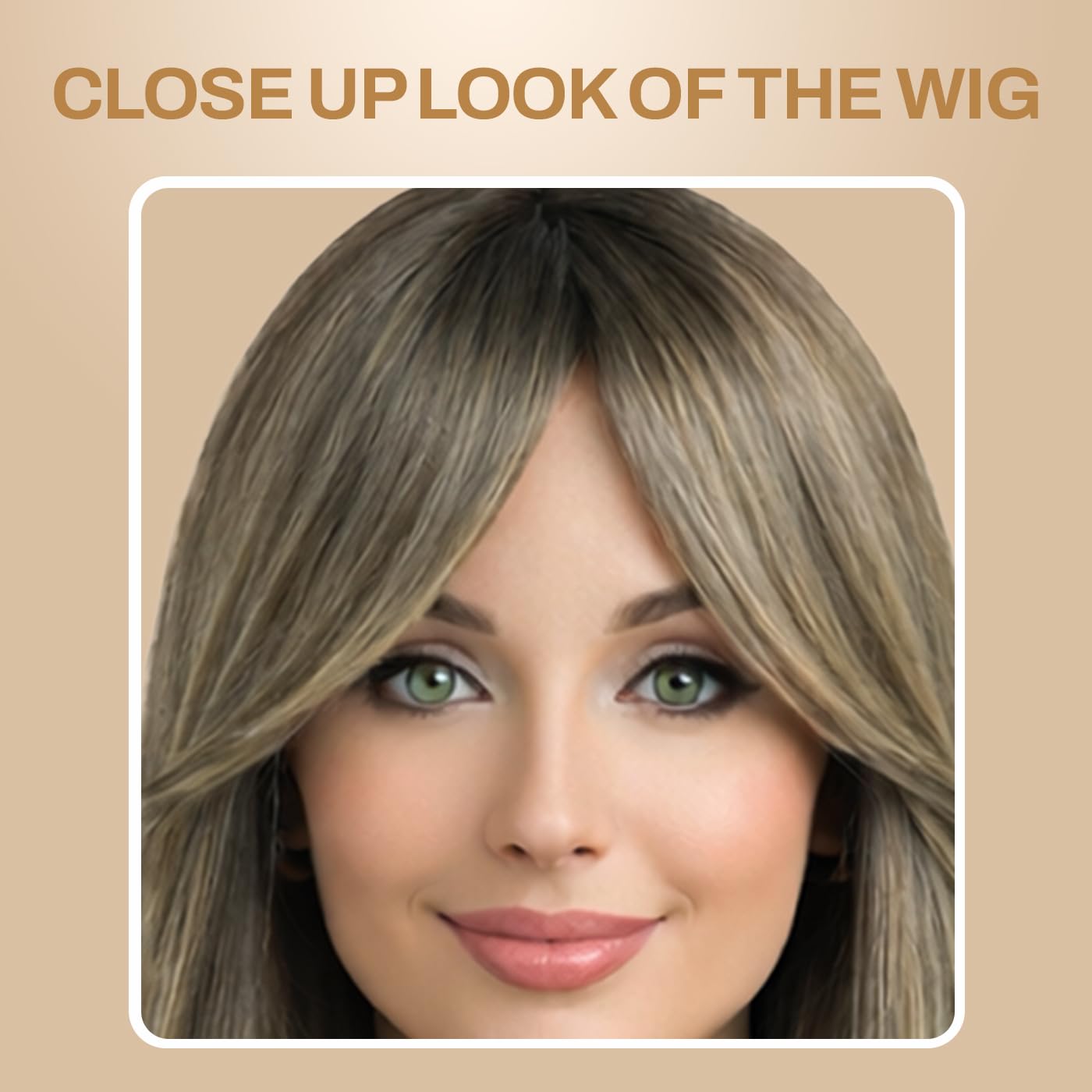 Natural Look Hair Wig, 60 CM Length, Breathable Cap Design
