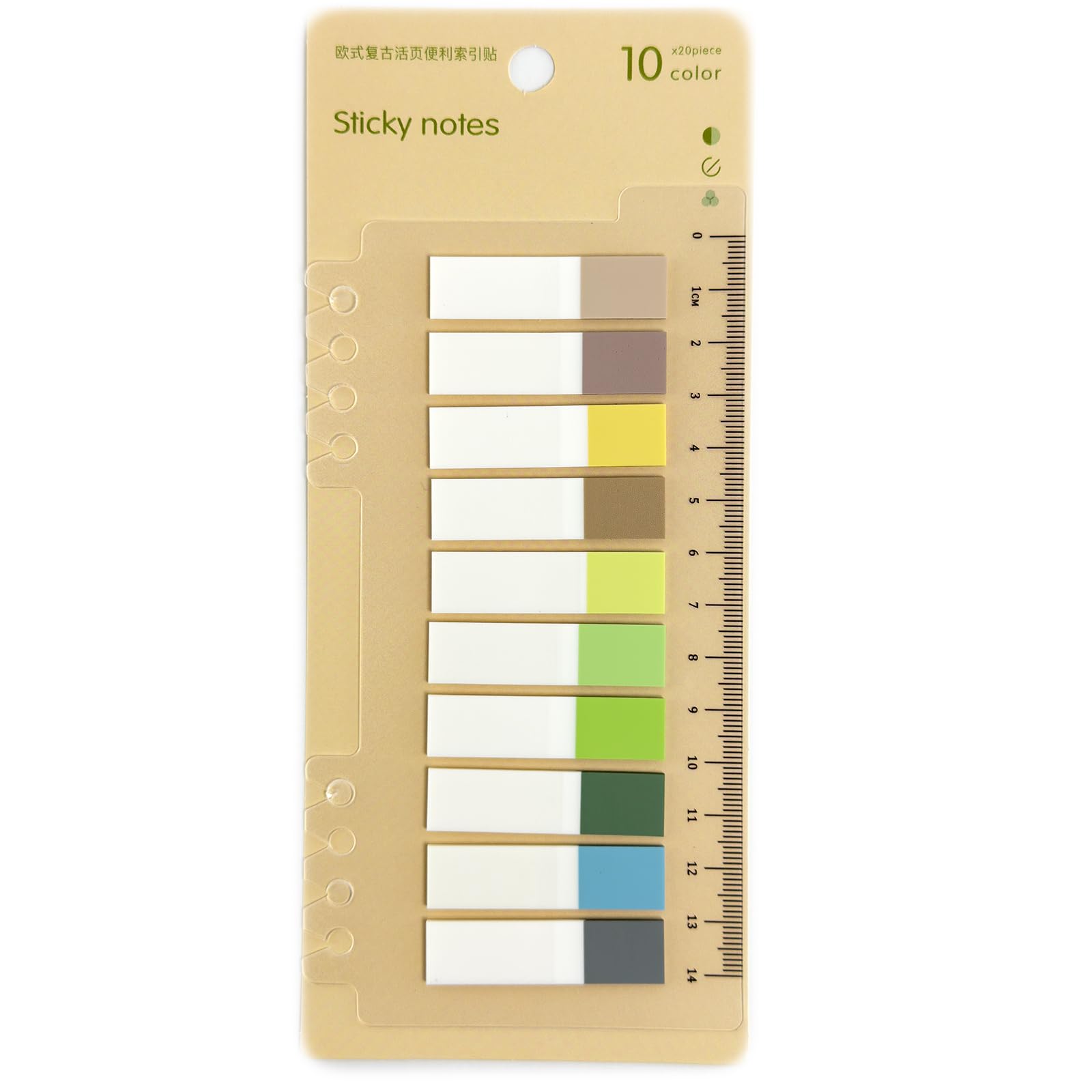 Sticky Notes Memo Pad, Set Of 20 Sheet X 10 Color, Suitable For, Clean Care