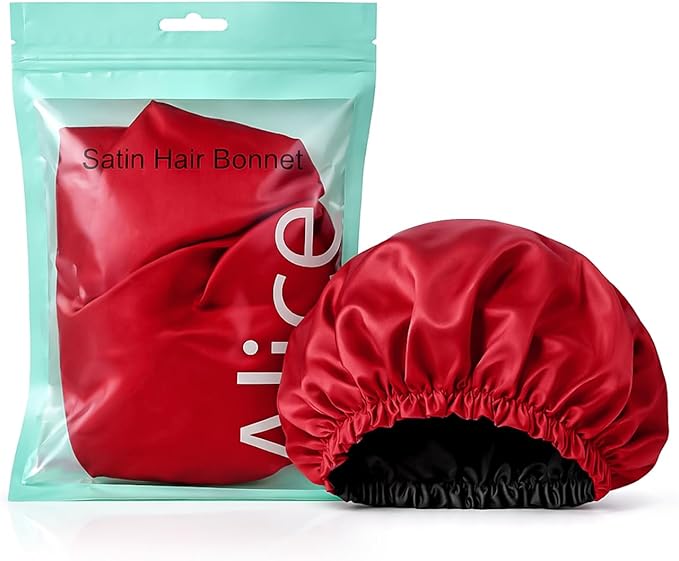 Hair Bonnet, Double Layer Satin Design, Anti-Frizz Sleeping Cap, Clean Care