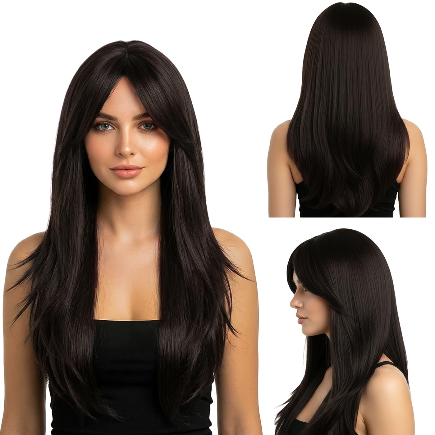 Natural Look Hair Wig, 60 CM Length, Breathable Cap Design, Model JW56