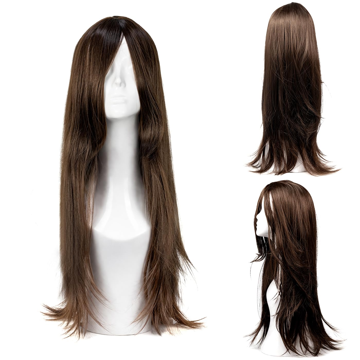 Natural Look Hair Wig, 60 CM Length, Breathable Cap Design, Model JW56