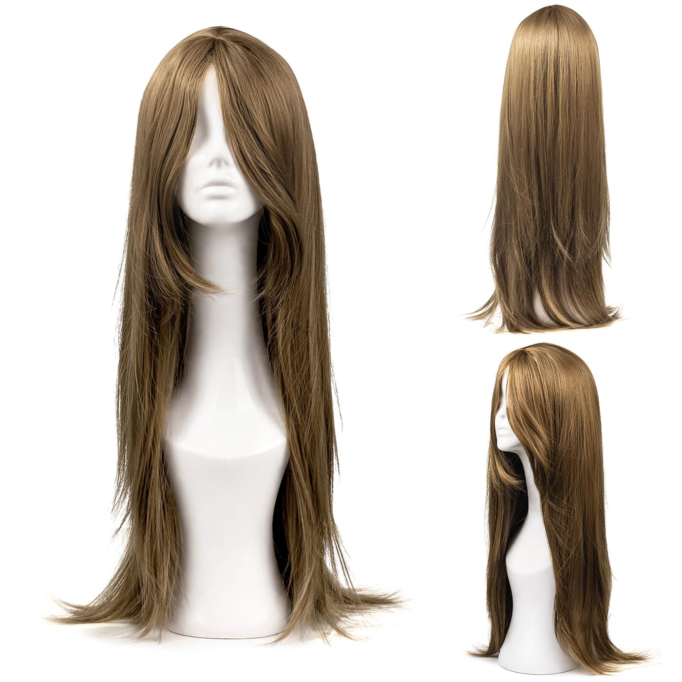 Natural Look Hair Wig, 60 CM Length, Breathable Cap Design, Model JW56