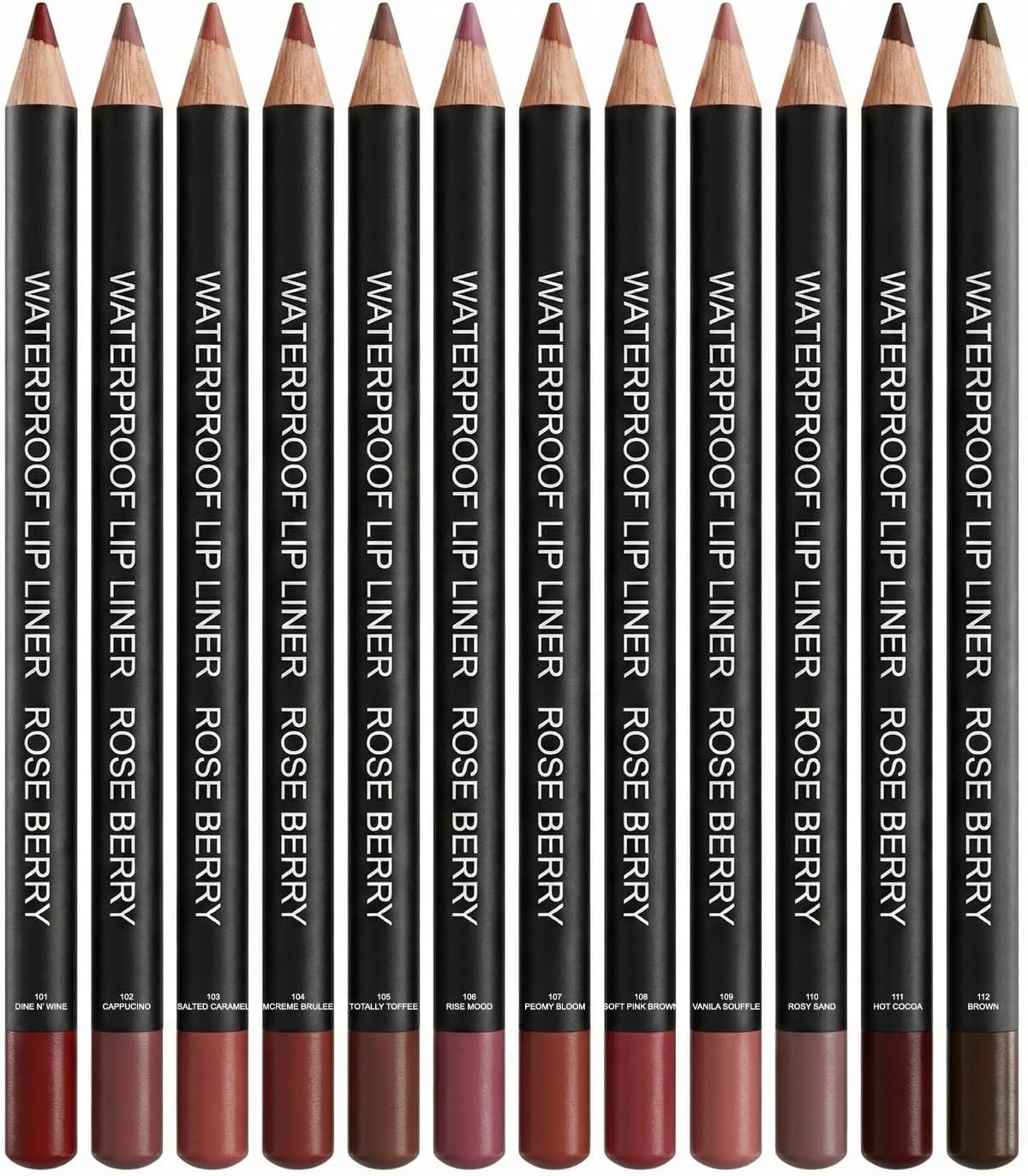 Lip Liner, Waterproof Lipliner, 12 PCS Kit for Clean Modern, Model RBL15005