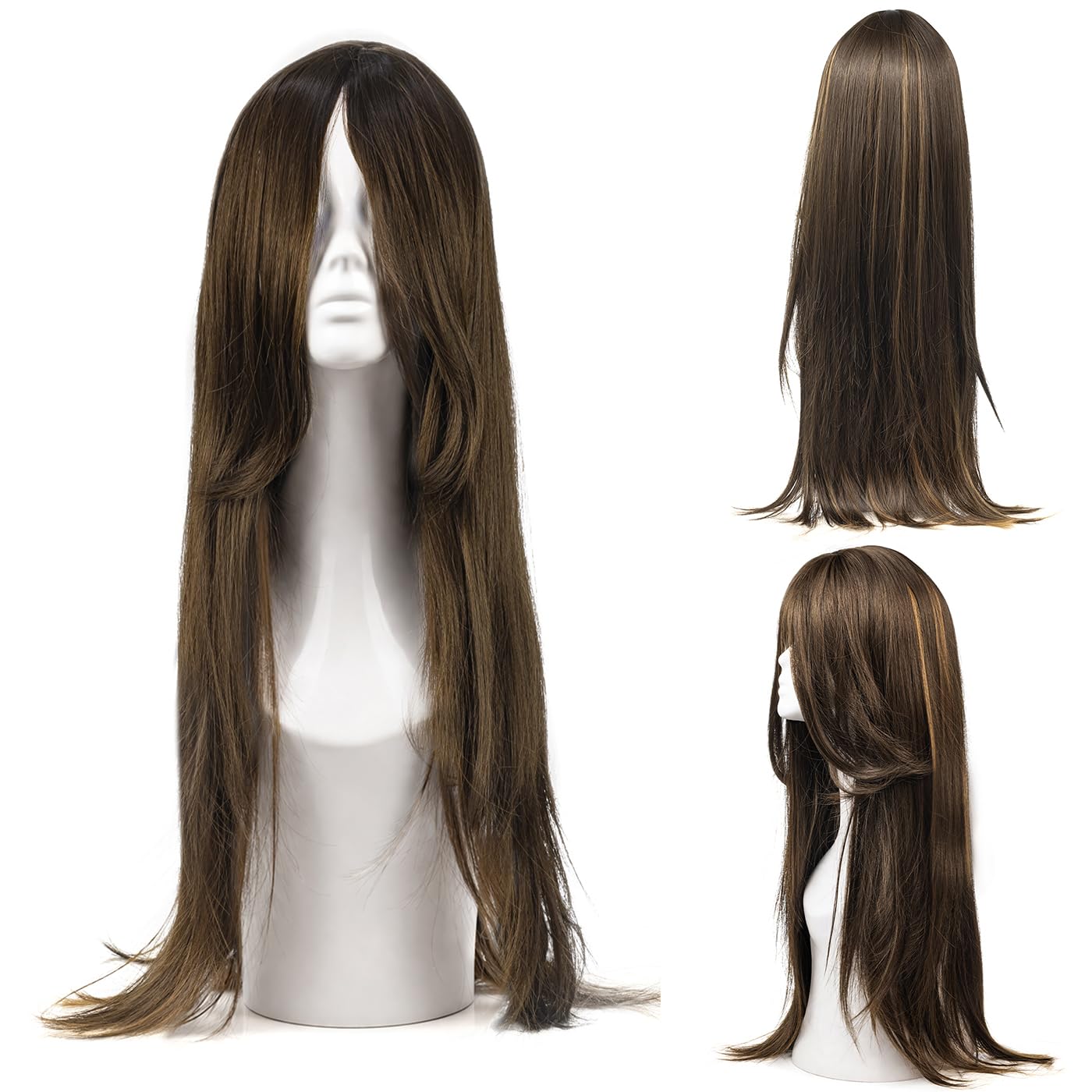 Natural Look Hair Wig, 60 CM Length, Breathable Cap Design, Model JW56