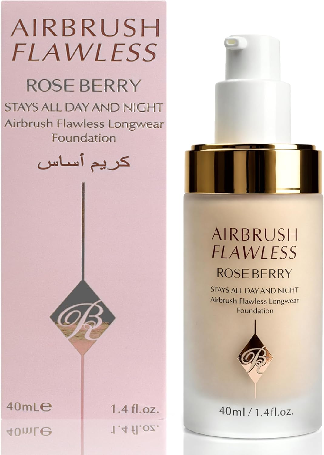 Liquid Foundation Makeup Base, Airbrush Flawless, Stays, Model RB-LF0893