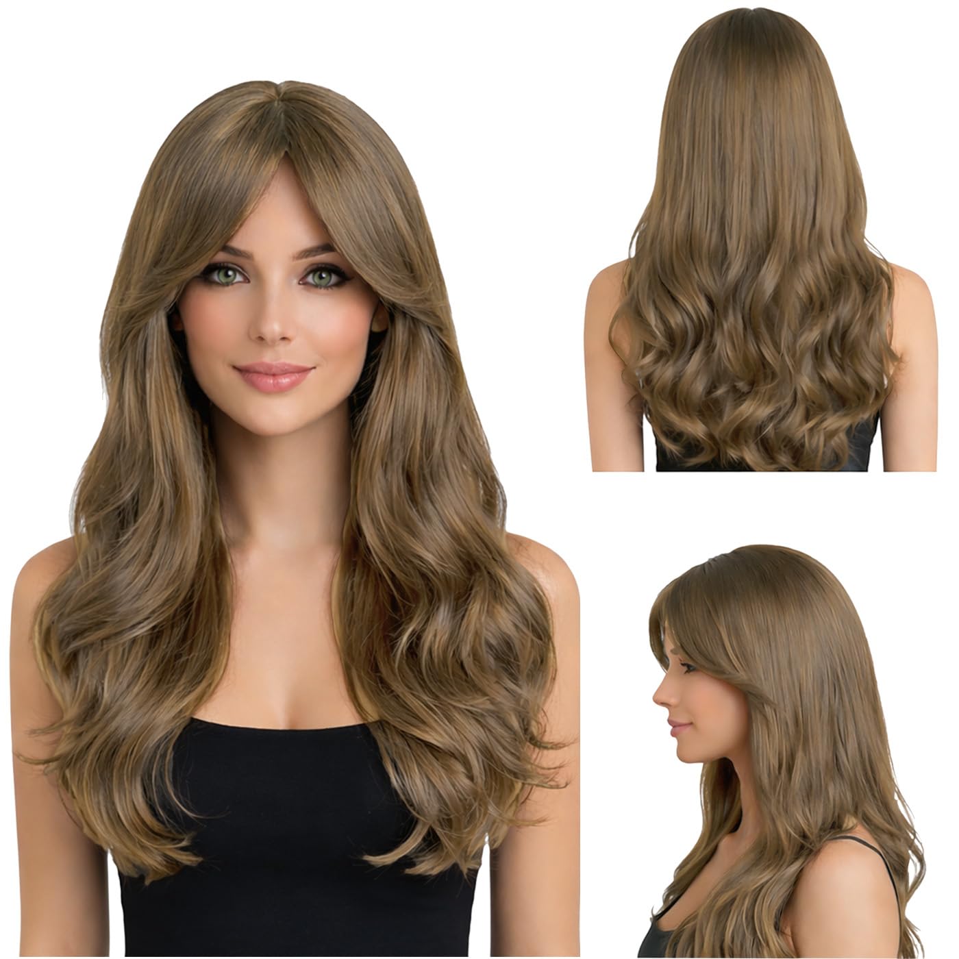 Natural Look Hair Wig, 60 CM Length, Breathable Cap Design