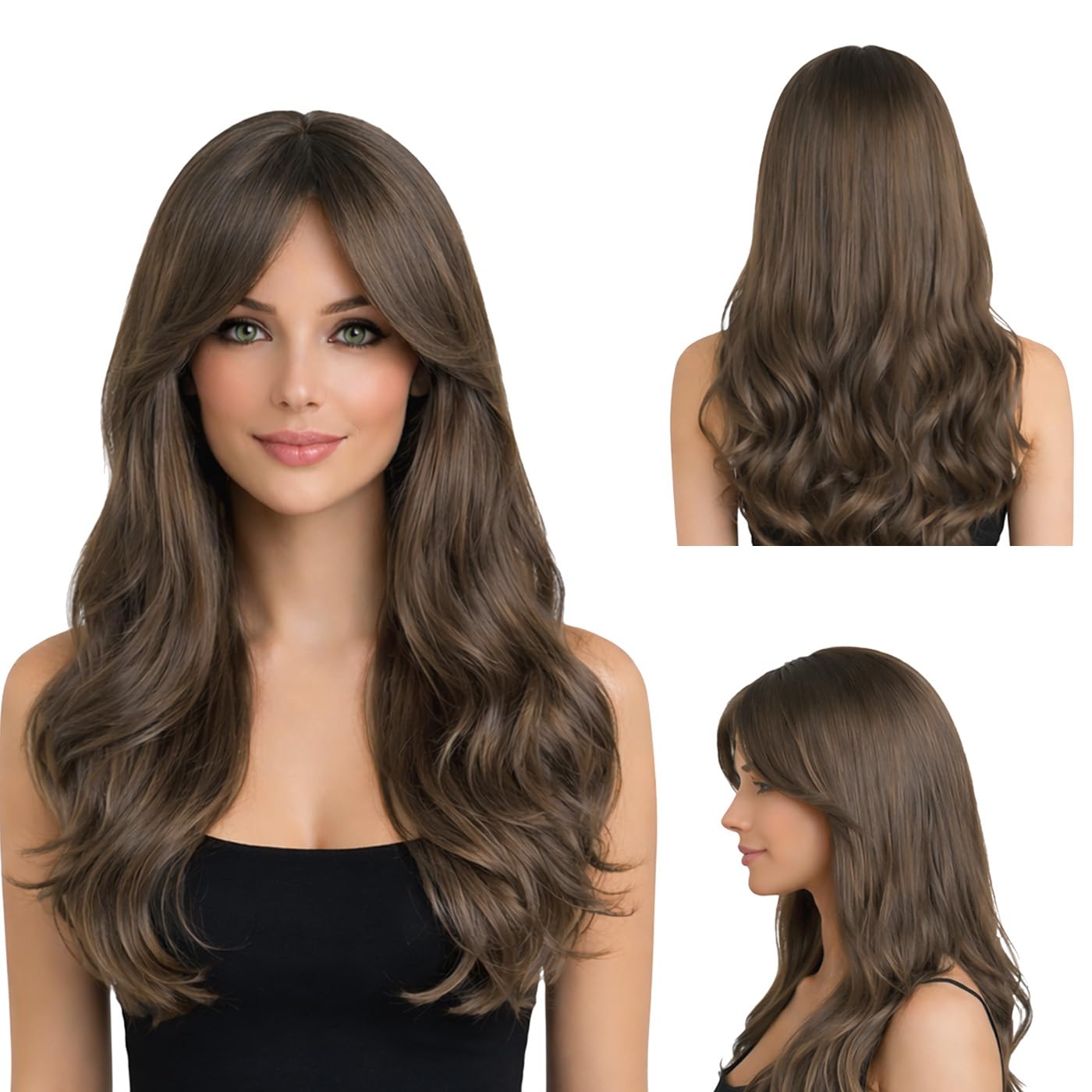 Natural Look Hair Wig, 60 CM Length, Breathable Cap Design