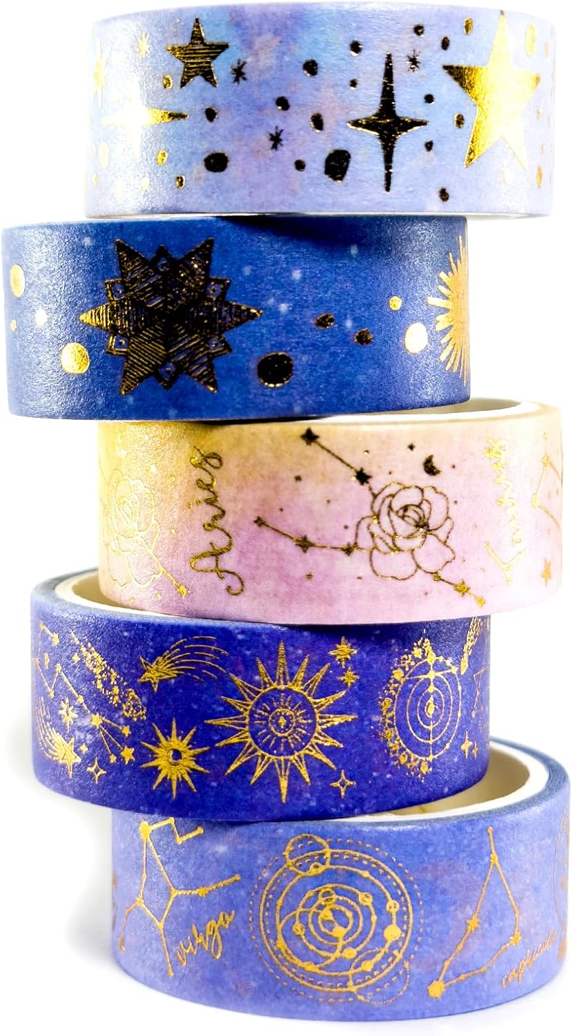 Craft Tape, Masking, Set Of 5 Rolls, Decorative Craft with Practical Design