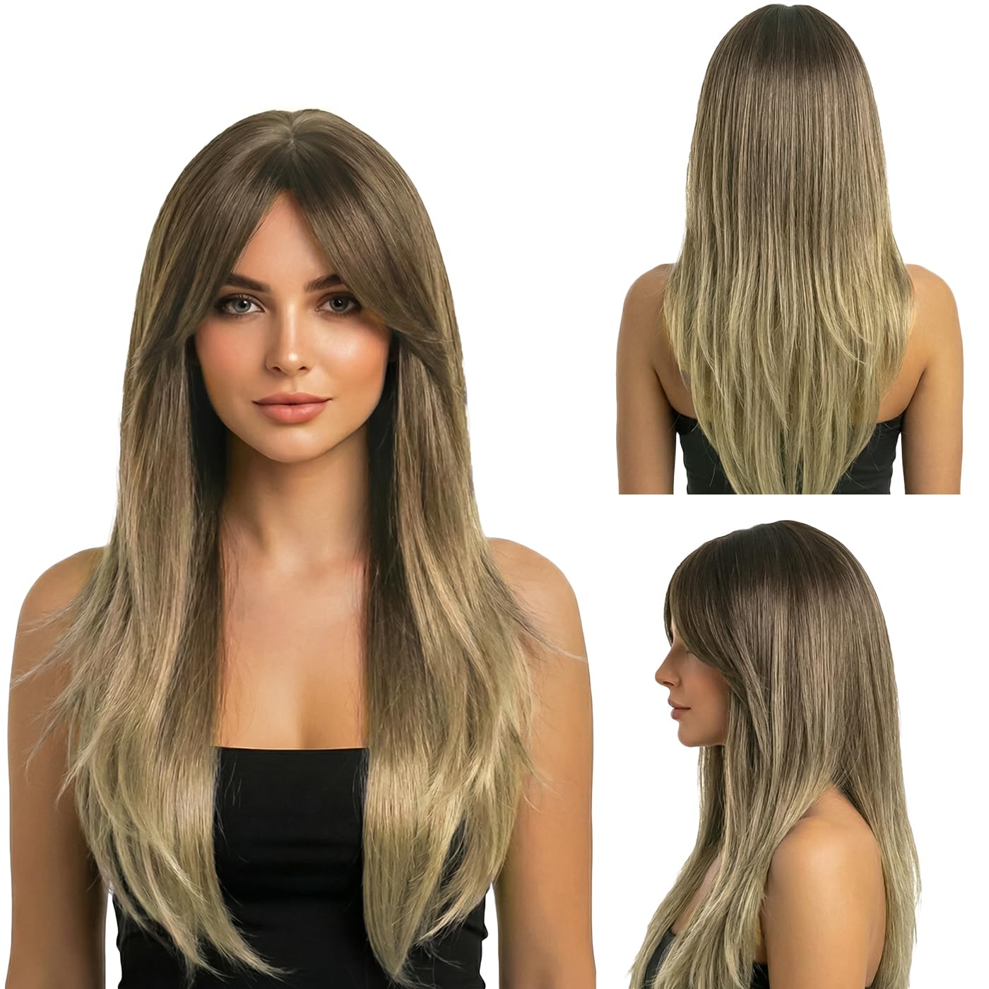 Natural Look Hair Wig, 60 CM Length, Breathable Cap Design, Model JW56
