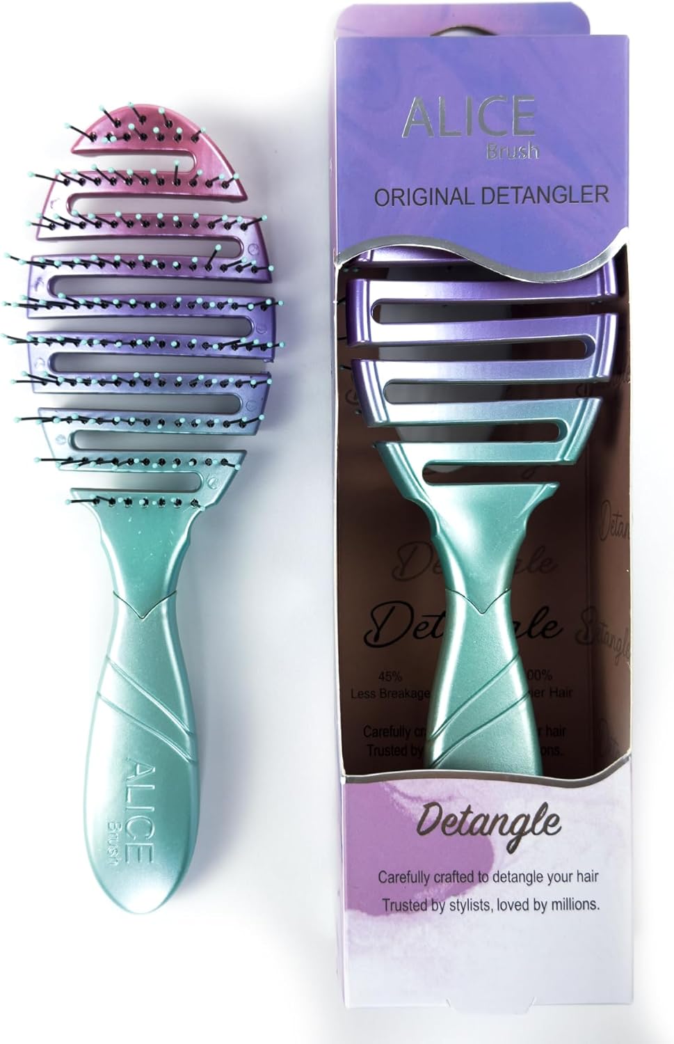 Detangling Hair Brush, Gradient Color, Wet & Dry Hair with Practical Design