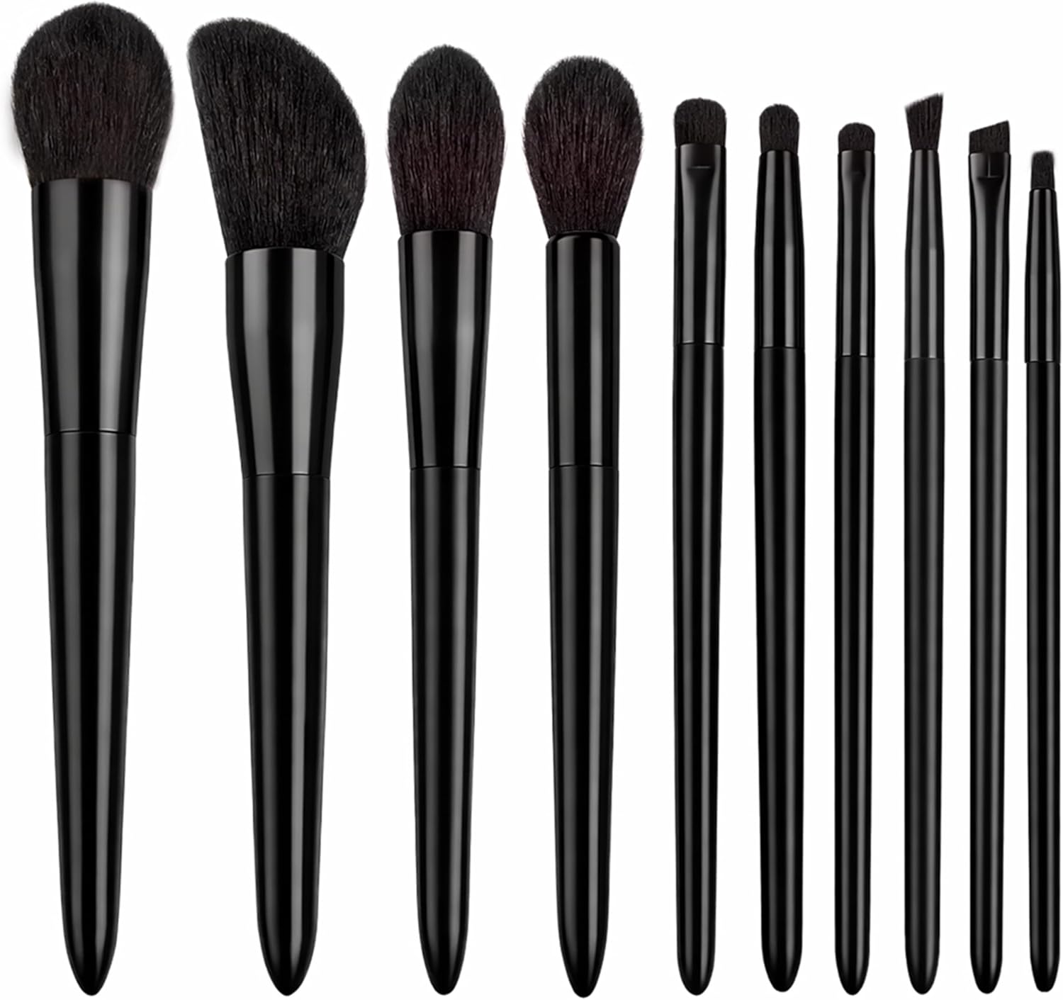 Makeup Brush Set With Bag, Set Of 10 Pieces, For Makeup & Foundation