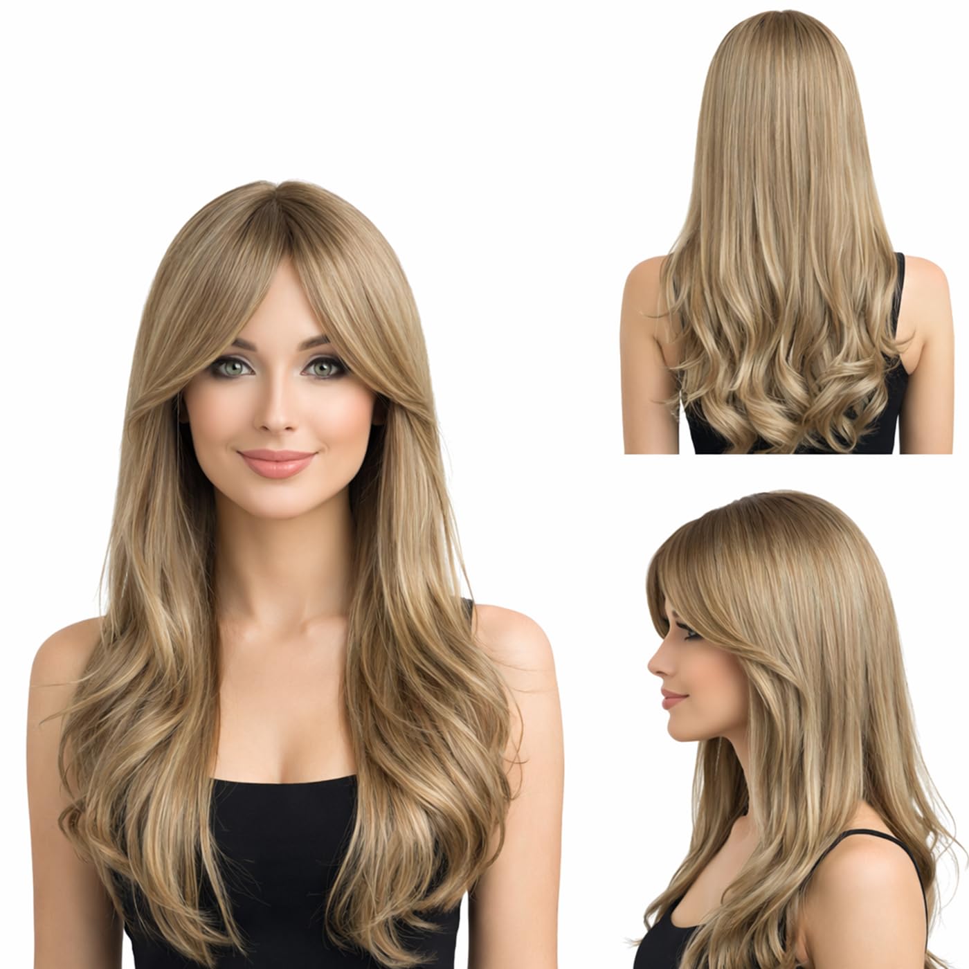 Natural Look Hair Wig, 60 CM Length, Breathable Cap Design