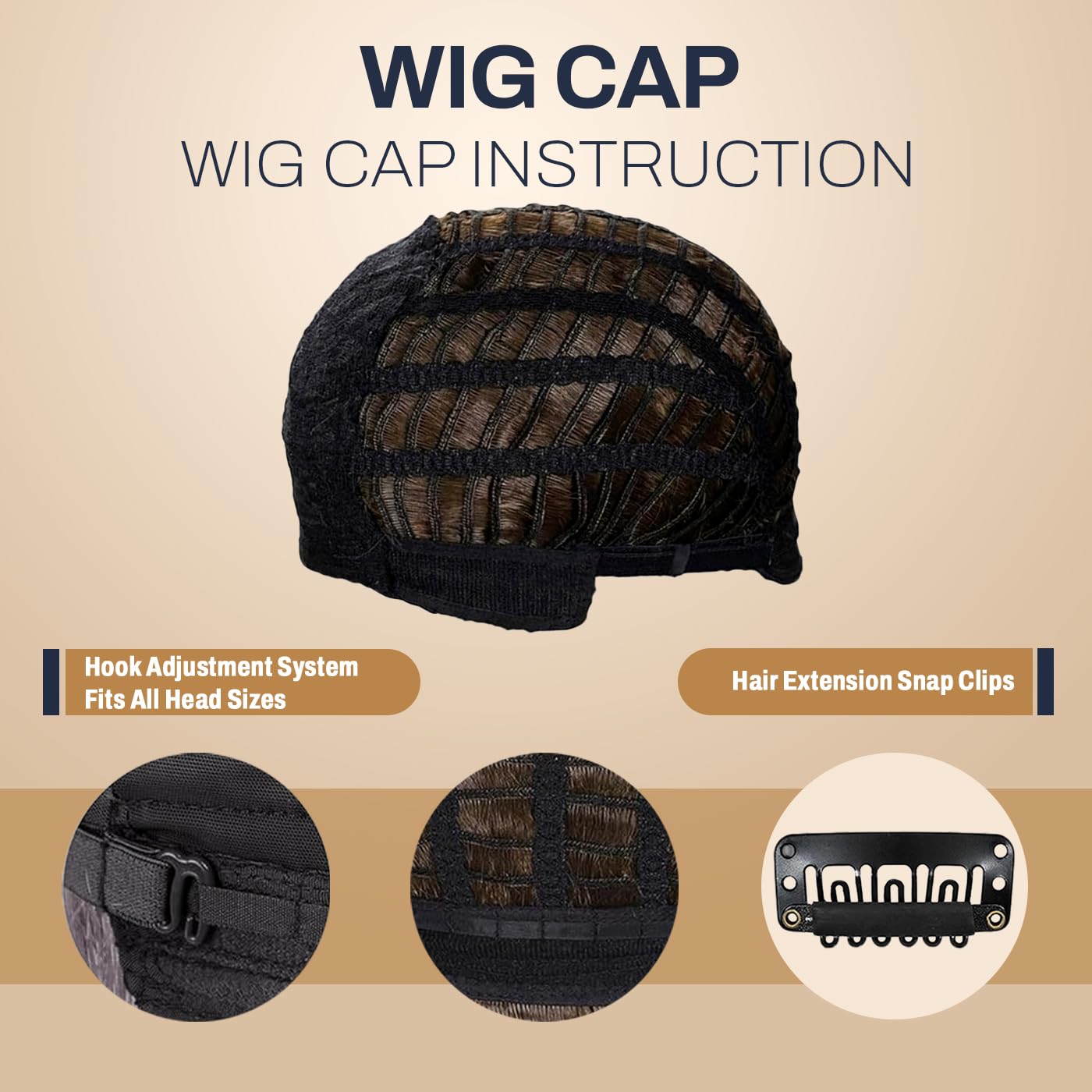 Natural Look Hair Wig, 60 CM Length, Breathable Cap Design