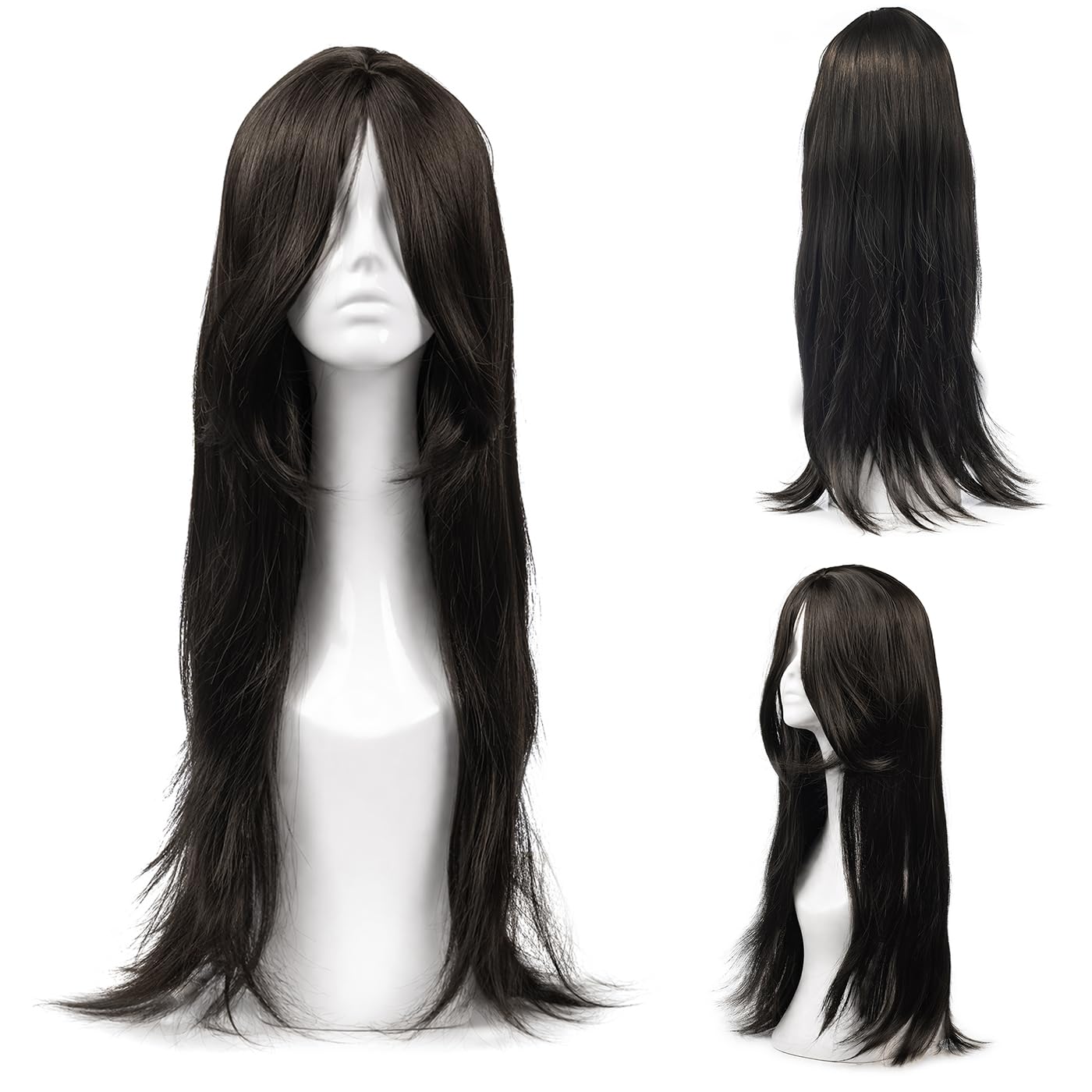 Natural Look Hair Wig, 60 CM Length, Breathable Cap Design, Model JW56